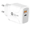 شحنات 18W 25W سريع الشحن السريع QC3.0 PD TYPE C USB AC Dual Dual Ports Charger Travel Wall Charger Eu US UK Plug For iPhone 7 8 X 11 Samsung LG Android Phone