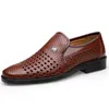 Vestido tênis primavera masculina mocassins sapatos de couro para homens verão oco respirável oxfords homem sapatos casuais deslizam em sapatos formais para o homem 230324