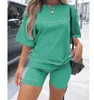 Kvinnors träningsdräkter Casual Summer Tidal Current Sports Suit T-shirt Shorts Juicy Tracksuits Sweatshirt Print Women Shorts Set Sportwear Outfits Design