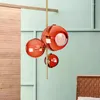 Pendant Lamps Nordic Lamp Postmodern Designer Red Glass Lights Living Room Bedroom Dining Loft Decor E27 Light Fixtures