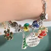 Charm armband jul metall charms handgjorda diy hängar ornament pärlor för armband set smycken gör juldekor barn gåva