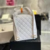 Designer rugzak mode dames rugzakken 22K zwart goud litchi graan koehide klassieke luxe mini back pack hoogwaardige echte lederen schoudertassen