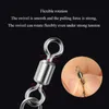 Fiskekrokar 5/100st Pike Fishing Accessories Connector Pin Bearing Rolling Swivel Rostfritt stål Snap Fishhook Lure Swivels Tackle P230317