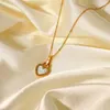 Цепи простота женское ожерелье роскошное подвеска в форме сердца Золотые две стороны Дизайн ожерелья для девочек Грейс Вечеринка модные украшения