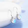 Charme nouveau 925 en argent Sterling goutte boucle d'oreille pierre de lune chaîne boucles d'oreilles pour femmes femme bijoux en argent 2019 Oorbellen Pendientes Z0323