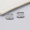 20 kleur 18K Vergulde Letters Stud 925 Zilveren Merk Ontwerpers Geometrische Beroemde Vrouwen Kristal Parel Hoop Earring Sieraden gift