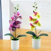 Dekorative Blumen, ausgefallene künstliche Pflanze, UV-beständig, Bonsai, ohne Bewässerung, schöne Desktop-Fälschungs-Schmetterlings-Orchidee, realistisch