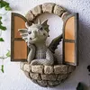 Decorative Objects Figurines 1PC Cute Mini Dinosaur Model Resin Decoration Household Pendant Outdoor Garden Crafts Decoration Gift Toys 230324