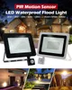 PIR Motion Sensor LED FloodLight 220V Waterproof Spotlights 30W 50W 100W Wall Lamp Reflector Outdoor Lighting for Garden Street