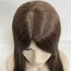 22 inches European Virgin Human Hair Brown Color 4# 130% Density Large Cap Jewish Wig for White Woman