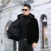 Men's Leather Faux Autumn Winter Turn Down Wear Plush Jacket Mens Fashion Casual Pure Color Granular Velvet Lapel Woolen Trench Coat 230324