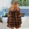 FULA FULE FULA FAUX 2023 Top Moda Real Casat for Women Natural Mink Outerwear com capuz Jackets básicos