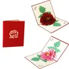 Handicraft 3D Up Greeting Cards Peony Birthday Valentine Flower Mother Day Christmas Invitation Card