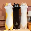 Bonecas de pelúcia Kawaii macio longo gato travesseiro brinquedos de pelúcia cochilo casa conforto almofada crianças presente de aniversário fofos pelúcias t230323