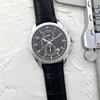 Män tittar på rostfritt stål sex sömmar 45 mm lyx B Work Quartz Watches RA Fashion Chronograph Clock Leather Strap Type 1