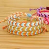 Handgemaakte geweven gevlochten touw verstelbare bedelarmbanden voor vrouwen mannen minnaar Solid Color Summer Beach Sieraden