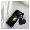 Cell Phone Cases Luxury PU Leather Phone Cover For Samsung Galaxy Z Fold 4 3 Case Cute Love Heart Pendant Bracket Z0324