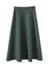 Two Piece Dres Formell kjoldräkt Eleganta damer Green Coffee Plaid Lång ärm Blazer Aline för affärsarbete slitage 2 Set 230324