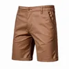 Men's Shorts LUCLESAM Men's Cotton Straight Solid Color Five Point Pants Slim Fit Summer Casual Large Size Male