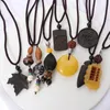 Chains Boho Party Lucky Gift Ethnic Jewelry Nepal Necklace Mala Wood Bead Buddhist Horn Fish Pendant