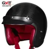 Casques de moto GXT rétro casque hommes/femmes en Fiber de carbone Moto course demi visage électrique Moto équitation ECE sécurité