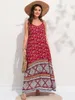 カジュアルドレスFinjani Womens Dress Plus Size Cami Dresses Summer Backless Maxi Dress Floral Print Formal Party Dresses230323