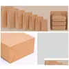 Hediye Kartları 50 PCS Kağıt Torba Kahverengi Kraft Paketleme Bisküvileri Şeker Gıda Çerez Fıstıkları Atıştırmalık Pişirme Paket Çantalar W1 Damla Teslimat Oyuncakları Dhn4W