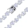 Сердце Теннисная Цепь Колье Ожерелье Micro Paved Iced Out Bling Кубический Цирконий Роскошный В Форме Сердца Прекрасный Шарм Короткое Ожерелье