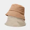Unisex Corduroy Bucket Hat Casual Fishing Outdoor Cap Sunscreen Solid Color Fisherman Hat For Women Gorras HCS258