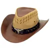 Boinas unissex Black Cowboy Hats for Men Fashion Cow Head Decore Chapela Ocidental Chapéu de Cowgirl Gentleman Classical Jazz Fedora Mulheres