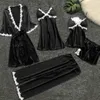 O mais recente desgaste em casa para mulheres Sexy Lace Stitching Suspender Nightdress Cinco peças colocam roupas em casa muitos estilos para escolher o logotipo de suporte personalizado