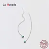 Fascino La Monada Orecchini pendenti pendenti con perline quadrate per donna Argento 925 Orecchini pendenti coreani donna minimalista femminile in gioielli Z0323