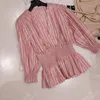 Blouses pour femmes col en v rayures Blouse femmes deux Types à manches longues glands Simple femme chemises 2023 printemps été