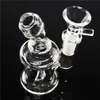 4 Inch Mini Glass Bong Water Pipes with Hookah Colorful Green Blue Clear 14mm Female Hand Beaker Recycler Dab Rig Bongs