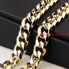 Correntes 8-40 "15mm de jóias encantadoras 316l aço inoxidável de aço prata cor dourado masculino meninos de colar Chain Tone Linkchains Linkchains