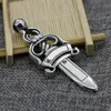 B134 S925 Sterling Silver Pendant Sacred Sword Letter Personalized Fashion Bendant Styling Punk Hip Hop Dance Gift for Lover