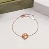 Fashion Classic 4/Four Leaf Clover Charm Bracelets Bangle Chain 18K Gold Agate Shell Mother-of-Pearl for Women&Girl Wedding Mother' Day Jewelry Women gifts YB2 -1
