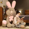 Mignon grand lapin en peluche jouet fille poupée poupée dormir jeter oreiller poupée fille paresseux jeter oreiller