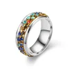 Geometrische luxe boho regenboog kubieke zirkonia ring voor vrouwen charm goud kleur kristal ringen fijn feest bruiloft sieraden