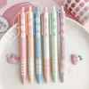 6PCS/SET Cute Cartoon 0.5mm Black Ink Writing Tools Rollerball Pen Ballpoint Gel Pens Press Type