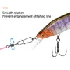 Fiskekrokar Meredith 50st Pike Fishing Accessories Connector Pin Bearing Rolling Swivel Rostfritt stål Snap Fishhook Lure Swivels Tackle P230317