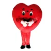 Costumes de mascotte d'amour de coeur rouge de taille adulte thème animé mascotte de dessin animé personnage Costume de fête de carnaval d'halloween