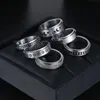 Обручальные кольца Модное вращательное базовое кольцо для мужчин серебряное цвет нержавеющая сталь повседневная мужская анель стильная панк -прядильщики B01016Wedding