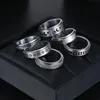 Trouwringen Trendy roteerbare basisring voor mannen zilveren kleur roestvrij staal casual mannelijke anel stijlvolle punk spinner sieraden b01016wedding