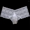 Underpants Mens Sexy Lace Boxers Short Transparent Exotic Panties Micro Cock Pouch Underwear Gay Lingerie Jockstraps Gifts