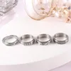 Trouwringen Trendy roteerbare basisring voor mannen zilveren kleur roestvrij staal casual mannelijke anel stijlvolle punk spinner sieraden b01016wedding