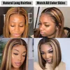 Brazilian Bob Highlight Wigs 4/27 Colored Straight Lace short Human Hair Wigs For Black Women Synthetic Lace Front Wigs