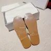 Designertofflor Kvinnor Woody Flat Mules Sandaler Slides Segel Canvas Vit Svart Kvinnor Utomhus Beach Tofflor Skor Flätad sandal