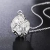 Chaînes 925 Sterling Silver Rose 18 pouces Collier Pendentif Dames Mode Bijoux Cadeau de mariage