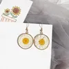 Stud Earrings Mori Fresh Daisy Sunflower Dried Flower Female Ear Clip For Women Korean Wholesale